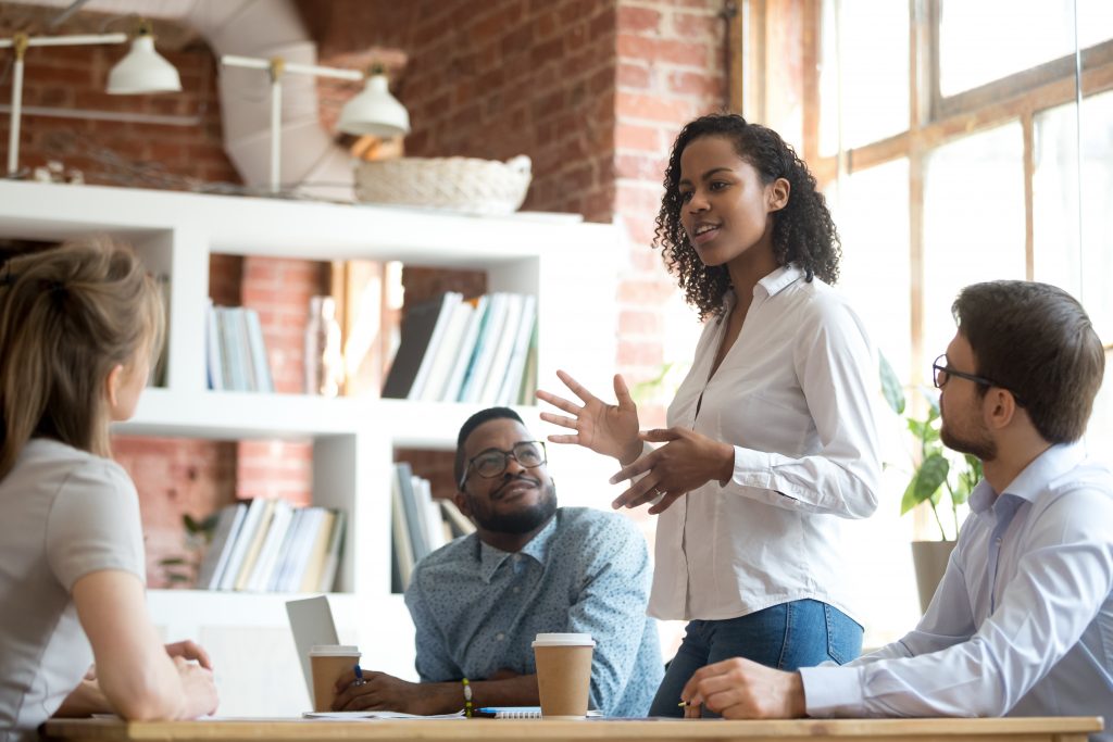 Woman Leads Meeting